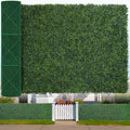 Artificial Boxwood Roll, 48x120 in(40 sqft) UV-Anti Faux Ivy Hedge Grass Wall Panels for Patio and Balcony Privacy, Fake Greenery Backdrop Decor for Fence, Garden, Backyard - size: 48x120inch