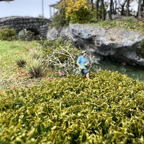 120 Pcs 8-Color Miniature Tea Garden Grass Tufts - Static Artificial Grass Plants for Diorama, Model Railway, Train Scene Decoration, Ages 14+ (0.8cm)(Winter Withered Color) - color: Winter Withered Color