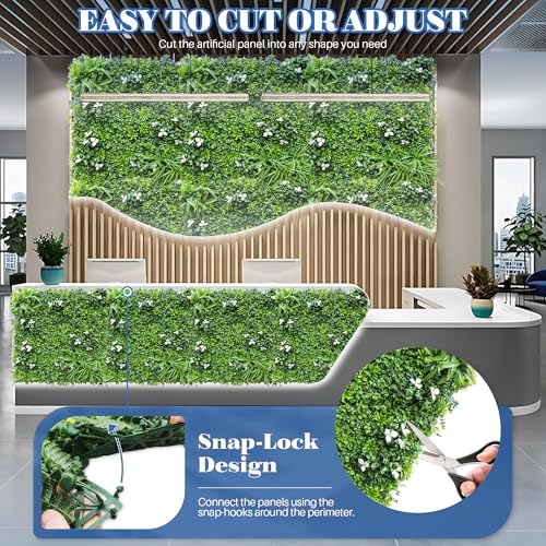 ECOOPTS 40"x40" Faux Ivy Privacy Fence Screen Artificial Boxwood Panels Topiary Hedge Plants for Indoor Outdoor Decoration, #2 Mixed Leave, 1 Pack - color: 40"x40" #2 Mixed Leave, size: 40"x40"