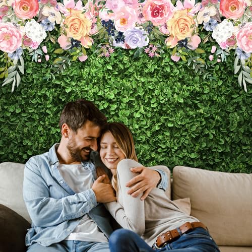 Avezano Flower Photography Backdrop Green Spring Grass Lawn Party Background Floral Grass Birthday Baby Shower Miss to Mrs Wedding Bridal Shower Backdrops Cake Table Decorations, 7x5 - size: 7x5