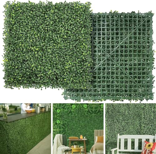 NETAP Grass Wall Panels Backdrop, 20"x 20"(6Pcs) Faux Boxwood Panels for Outdoor Indoor Green Wall Decor, Party Wedding Garden Fence Decorations - size: 20x20Inch 6Pcs