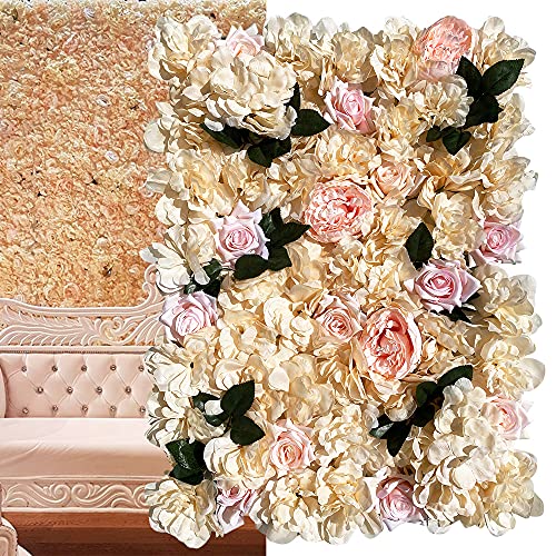 12PCS Artificial Flower Panels, Wedding Flower Panels Banquet Flowers Board, Flower Backdrop Wall for Photo Party Wedding Background Decor - color: 12pcs Artificial Flower Panels