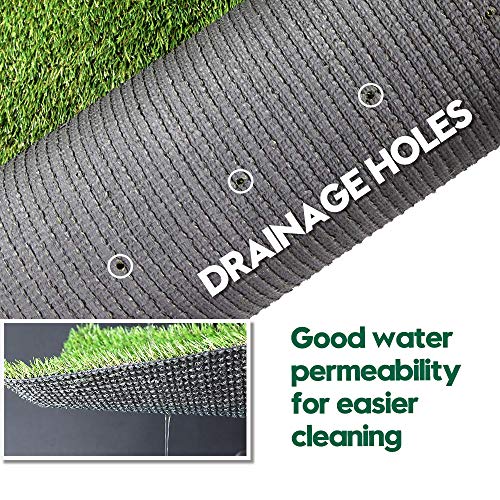 Artificial Grass Turf 3FTX20FT,1,38inch 4 Tone Realistic Synthetic Thick Fake Faux Grass Rug Astroturf Carpet Landscape for Dogs Indoor Outdoor Garden Lawn Mat, with Drainage Holes - size: 3FTX20FT