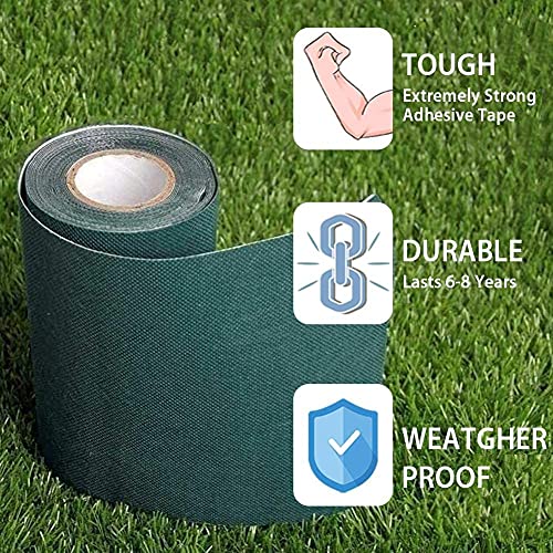 TYLife Artificial Grass Tape,6" X98'Self Adhesive Artificial Grass Seaming Tape,Synthetic Fake Grass Turf Tape for Lawn, Indoor Outdoor Carpet Jointing, Connecting Garden Pet Rug,Turf Mat - size: 6" x 98'5" (15cmX30m)