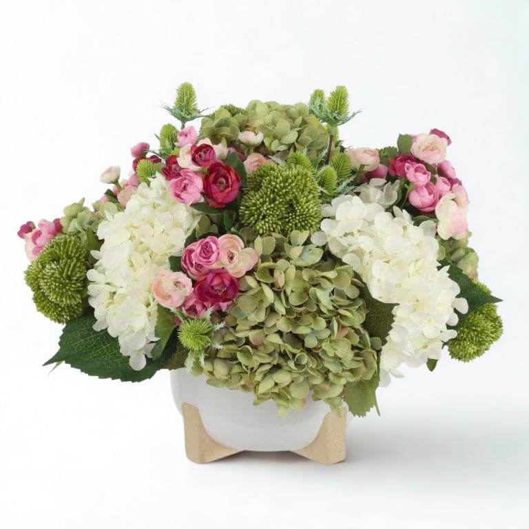 Rhapsody in Bloom, Faux Floral Arrangement, Large-Size Premium Artificial Indoor Flower Display with Beautiful Blooms and Foliage - High Energy Natural Looking Floral - color: Rhapsody in Bloom
