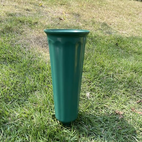 Memorial Floral Vases, Cemetery Vase, Headstones Flower Holder, Grave Cone Vase, Flower Pots for Outdoor Plants, Decorative Plastic Containers (Set of 6, Green) - color: Green