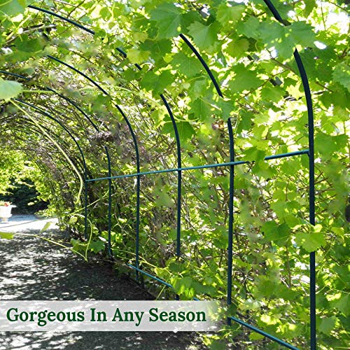 Multi-Size Large Garden Support Arch Frame Climbing Plant Arch Arbor for Flowers/Fruits/Vegetables (8.2ft x 7ft x 7.2ft) - size: 8.2 ft x 7 ft x 7.2 ft