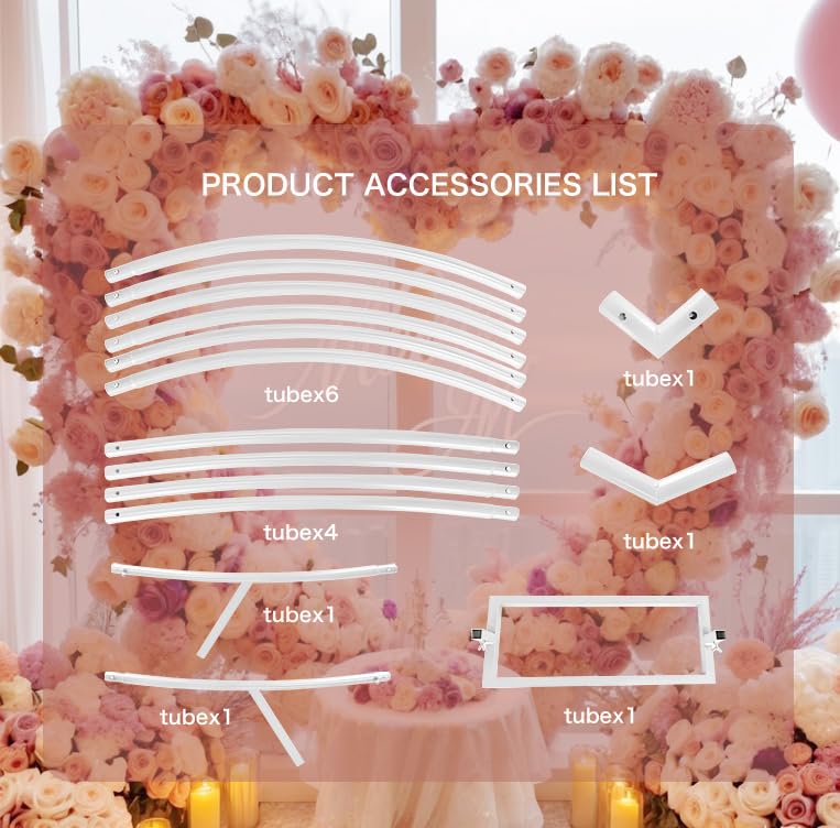 Heart Shape Wedding Metal Arch Backdrop White Flower Balloon Arbors Stand for Wedding Birthday Party, Graduation Decorations and Baby Shower 2M - size: White 6.6FT
