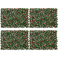 Expandable Fence Privacy Screen with Artificial Flower, Greenery Expandable Stretchable Covers Panel Privacy Fence for Balcony Patio Garden, Single Sided Leaves (Red Geranium, 4 Pack) - color: Red Geranium, size: 4 Pack