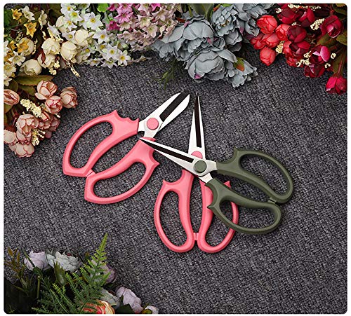 Leize Flower Scissors, Premium Thickened Stainless Steel Floral Shears, Strong Pruner for Flowers, Branches and Leaves (Grey Green Slender) - color: Grey Green Slender