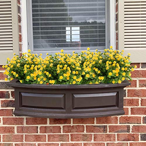 6 Bundles Artificial Flowers, Fake Artificial Greenery UV Resistant No Fade Faux Plastic Plants for Wedding Bridle Bouquet Indoor Outdoor Home Garden Kitchen Office Table Vase (Yellow) - color: Yellow