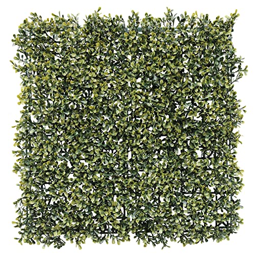 E&K 20" x 20" Artificial Plant Fence Panel Faux Leaves Grass Wall Privacy Screen Panel Decorative for Indoor Outdoor (Pittoso-Yellow, 6 Pcs) - color: Pittoso - Yellow