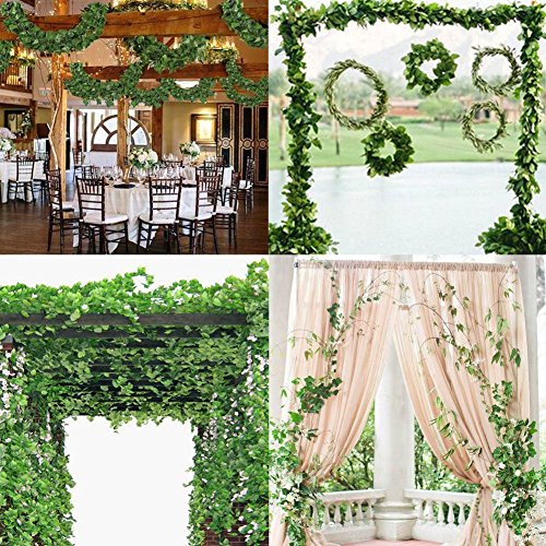 Unilove 168 feet Fake Foliage Garland Leaves Decoration Artificial Greenery Ivy Vine Plants for Home Decor Indoor Outdoors (Ivy Leaves) - color: Ivy Leaves