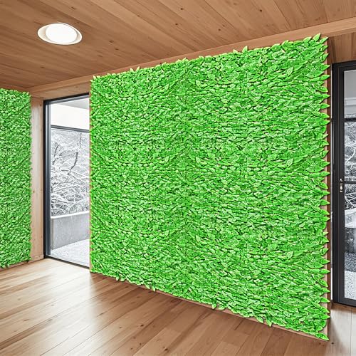 Patio Paradise 6'x12'-1Pc Faux Ivy Fence Privacy Screen Artificial Greenery Wall Backdrop,Fake Grass Wall Panels for Outside Apartment Balcony,Vine Leaf Decor for Outdoor Patio Chain Link - color: Faux Laurel Leaves- Light Green, size: 6' x 12'