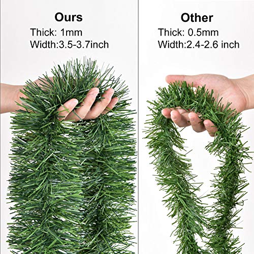 DearHouse 16.4 Foot Christmas Garland Decorations with 50 LED Light, Green Holiday Decor for Outdoor or Indoor Home Garden Artificial Greenery, or Holiday Party Decorations