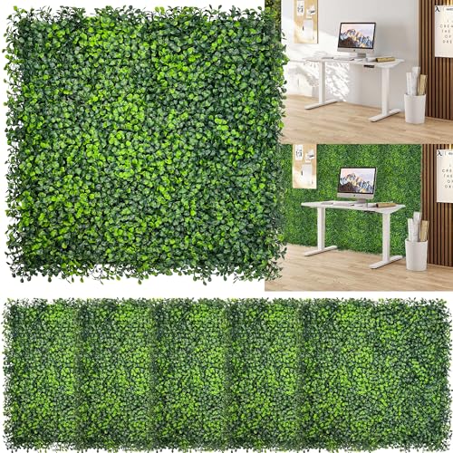 Artificial Boxwood Panels: 20"x 20"(12P) UV-Anti Faux Grass Panels for Interior Wall, Greenery Backdrop,Garden and Indoor Outdoor Plant Wall&Fence Covering Privacy for Backyard Decor - size: 20"x20" (12 Panels)