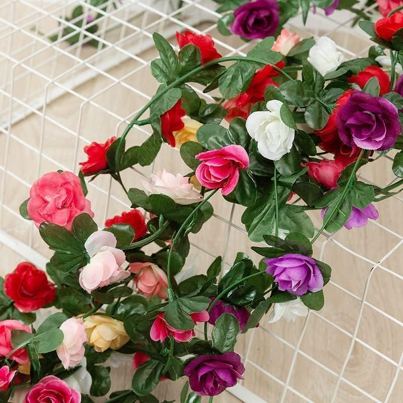 Red Artificial Flower Garland,Peony Vine Flowers Garland Hanging Silk Plants for Wedding,Vine Flowers Hanging Strings for Wedding Arch Table Wall Backdrop Party Decor Artificial Plants and Flowers