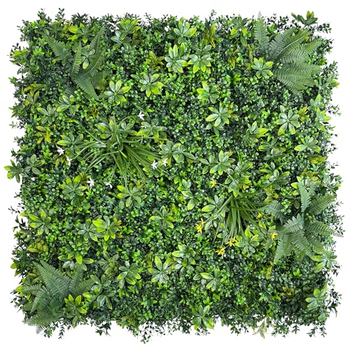 ODTORY Artificial Greenery Wall Panels: 40"x 40" Faux Grass Wall Backdrop Boxwood Ivy Privacy Screen with UV Protection,Fake Hedge Fence for Outdoor,Indoor,Garden,Backyard and Home Decor - size: 20x20 in 4P