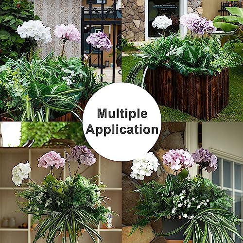 PARTY JOY 18 Bunches Fake Plants Outdoor, Fake Bushes UV Resistant Artificial Flowers Hydrangea Flowers Greenery Shrubs Faux Greenery for Outdoor Garden Patio Front Porch Yard Decor - color: Hydrangea