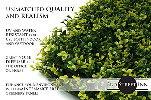 3rd Street Inn Artificial Greenery Wall Panels for Privacy - 4-Pack - color: Golden Boxwood
