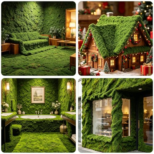 Artificial Moss Mat, 39.4 x 39.4 Inch Fake Moss for Crafts, Faux Greenery Sheet for Indoor Plants, DIY Planters, Fairy Garden, Wedding Table Centerpieces - size: 39" x 39"