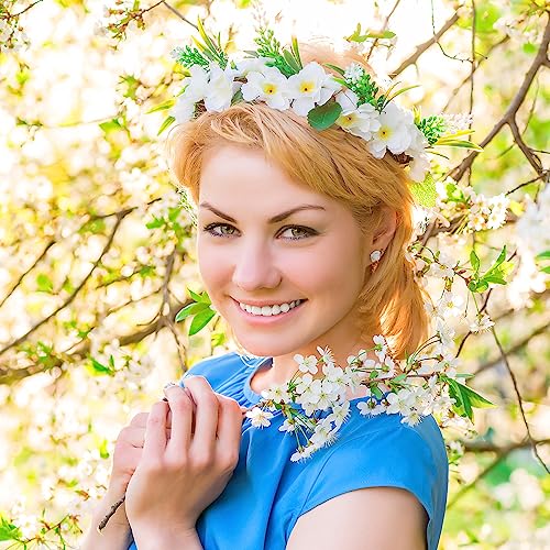 Artificial Cherry Blossom Flower Heads, Fake Silk Sakura Floral Heads for Bridal Hair Clips Headbands Dress DIY Accessories Wedding Party Supply Table Decorative (100pcs White) - color: White