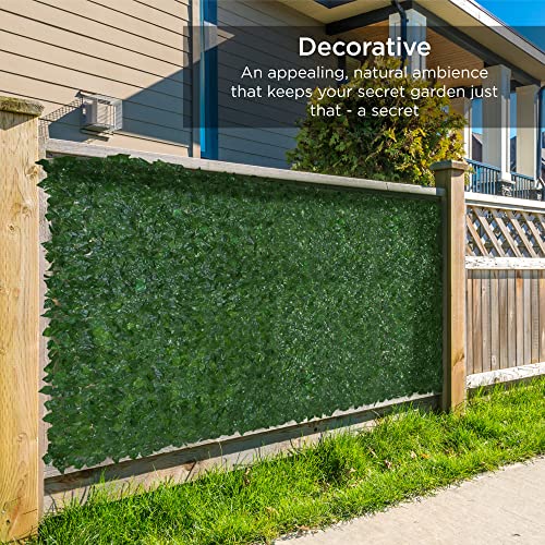 Best Choice Products Outdoor Garden 96x72-inch Artificial Faux Ivy Hedge Leaf and Vine Privacy Fence Wall Screen - Green - size: 96x72in