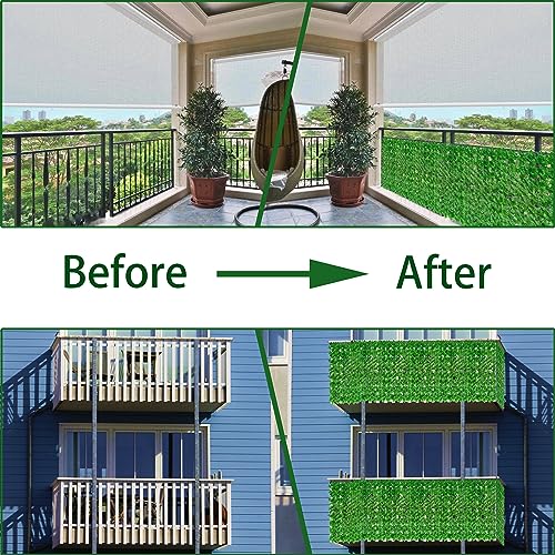 ODTORY Artificial Ivy Privacy Fence Wall Screen,40X120 in UV-Anti Faux Greenery Backdrop Ivy Vine Leaf Hedges Fence Panels for Patio, Balcony, Garden, Backyard Indoor Outdoor Light Green Wall Decor - size: 40 in x 120 in- Vine Leaf