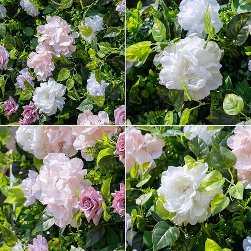 Artificial Flower Wall Panels, 3D Silk Floral Wall Backdrop, Rose Roll Up Wall for Wedding, Baby Show, Party and Home Decor, Quick Assembly/Storage, Both Eco ＆ Pet Friendly, 4ft*8ft - color: Pinkmem, size: 4ft*8ft