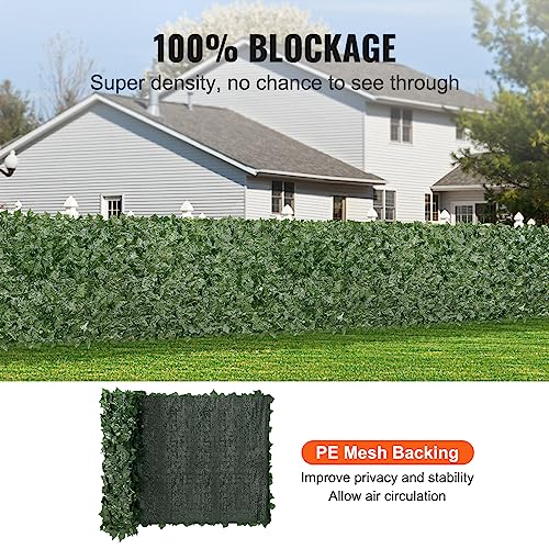 VEVOR Artificial Ivy Privacy Fence Screen, 39 x 98 in Faux Ivy Vine Leaf Hedges Fence, Greenery Privacy Fence with Mesh Cloth Backing, Green Wall Decoration for Outdoor Garden, Yard, Balcony - color: Ivy with Green Mesh Backing, size: 39 x 98 inch