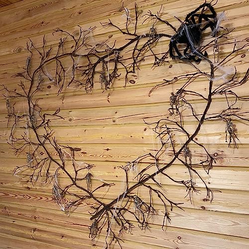 118" Flexible Medium Artificial Fake Reptile Climb Plants Tree Branches Twigs Cherry Blossom Cane Wall Hanging Wreath Fall Tree Trunk Stem GrapeVines Garland Garden Halloween Jungle Mantel Decoration - size: Medium