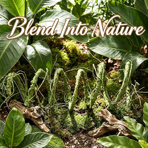 118inch Flexible Green Medium Artificial Tree Branches Fake Tree Trunk Garland Rattan Wreath Cherry Blossom Grape Vines Floral for Wall Hanging Reptile Climb Jungle Theme Party Halloween Decoration - color: Green, size: Medium