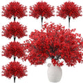 Lyrow 24 Pcs Red Babys Breath Artificial Flowers Decoration Fake Picks Stems Floral Arrangement Bushes Bulk for Home Indoor Table Decor(Red)