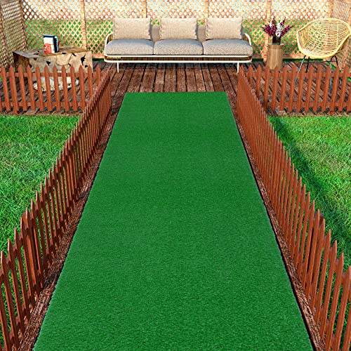 Sweethome Meadowland Collection Indoor and Outdoor Green Artificial Grass Turf Runner Rug 2'7" X 9'10" Green Artificial Grass/Pet mat with Rubber Backed - color: Green Turf, size: 2'7" x 9'10" (Rectangular)