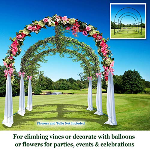 Multi-Size Large Garden Support Arch Frame Climbing Plant Arch Arbor for Flowers/Fruits/Vegetables (8.2ft x 7ft x 7.2ft) - size: 8.2 ft x 7 ft x 7.2 ft