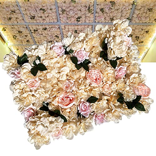 12PCS Artificial Flower Panels, Wedding Flower Panels Banquet Flowers Board, Flower Backdrop Wall for Photo Party Wedding Background Decor - color: 12pcs Artificial Flower Panels