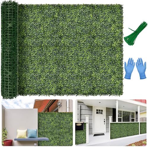 Artificial Boxwood Backdrop Roll: 48"x120" (40 sqft) UV-Anti Greenery Faux Grass Hedge for Indoor Outdoor Green Wall Decor, Patio Privacy Screen, Garden Fence Covering - size: 48"X120"