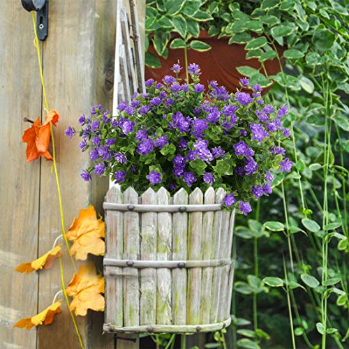 10PCS Artificial Flowers, Fake Artificial Greenery UV Resistant No Fade Faux Plastic Plants for Wedding Bridle Bouquet Indoor Outdoor Home Garden Kitchen Office Table Vase(Purple) - color: Purple