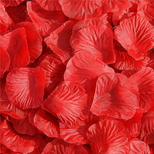 SITUMEIZI 3000PCS Red Rose Petals for Romantic Night for Her Set Flowers Wedding Party Decoration Marriage Proposals Decor Petals Fake Rose Artificial Silk Rose Petals - color: Red, size: 3000