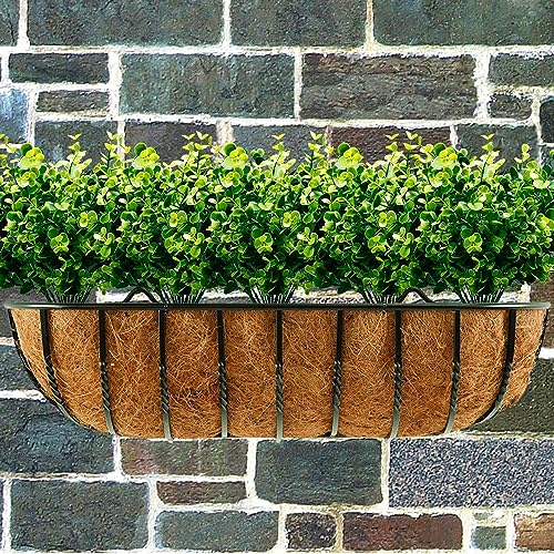 5 Bundles Artificial Eucalyptus Artificial Grasses Fake Greenery Boxwood Stems Fake Plants and Greenery Springs for Farmhouse,Home,Garden,Office,Patio,Wedding and Indoor Outdoor (Green) - color: 6bundles-eucalyptus Leaf