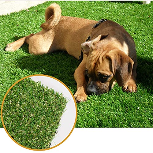 Artificial Grass Lawn Turf 4 FT x 7 FT(28 Square FT) 0.8inch Realistic Synthetic Grass Mat, Indoor Outdoor Garden Lawn Landscape for Pets,Fake Faux Grass Rug with Drainage Holes - size: 4FTx7FT