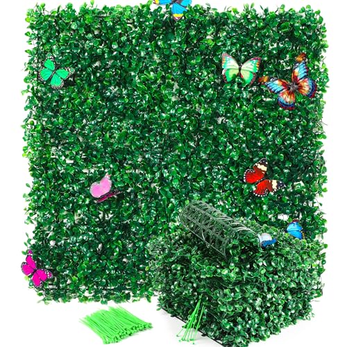 12Pcs Artificial Grass Wall Panels - 10”x10” Grass Backdrop Wall, UV Protected Greenery Decor for Indoor Outdoor Use (10”x10” (12pcs)) - size: 10”x10” (12pcs)