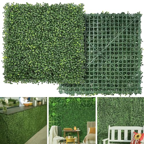 NETAP Grass Wall Panels, 20"x 20"(12pcs) 4-Layer Artificial Boxwood Faux Grass for Interior Wall Decor, Garden Greenery Backdrop and Indoor Outdoor Plant Wall - size: 20x20 Pack of 12