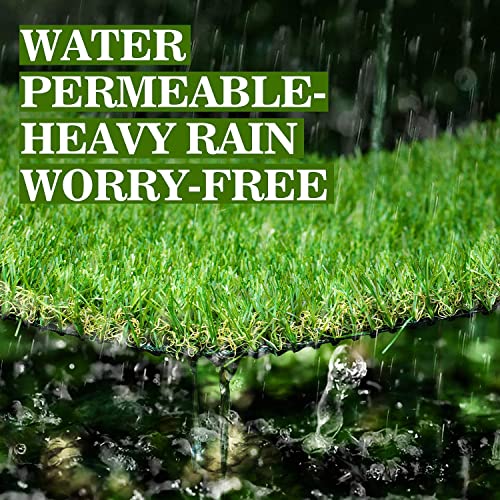 AYOHA Artificial Turf 3 ft x 7 ft with Drainage, 1.38 Inch Realistic Fake Grass Rug Indoor Outdoor Lawn Landscape for Garden, Balcony, Patio, Synthetic Grass Mat for Dogs, Customized - size: 3 ft x 7 ft
