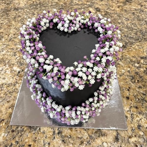 ABAJI Tiny Babys Breath Artificial Flowers Gypsophila Real Touch Flowers for Wedding Party Home Garden Decoration 12 inch in Length Small and Short - color: Light Purple, size: 6 PCS
