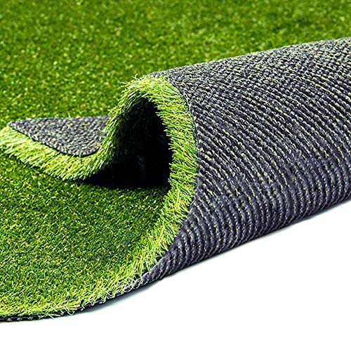 Fas Home Artificial Grass Turf 7FTX18FT,0.8" Pile Height Realistic Synthetic Grass, Drainage Holes Indoor Outdoor Faux Grass Astro Rug Carpet for Pet Dog Garden Backyard Balcony - color: 7FT, size: 7FTX18FT