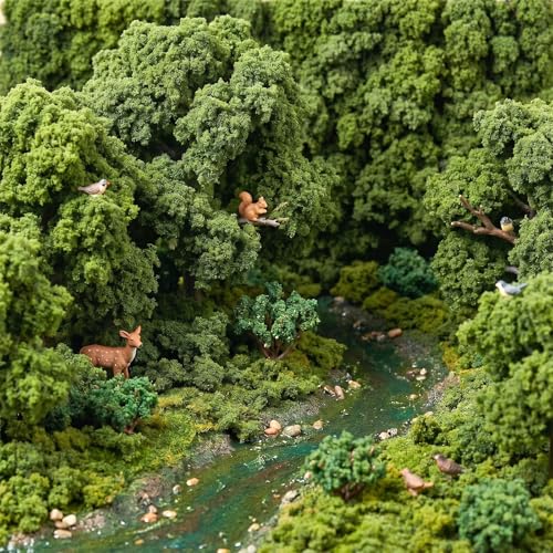 Tree Powder Model Green Plant Tufted for DIY Miniature Lowland Shrub Bushy Tuft Architecture Building Model Railway Fairy Garden Diorama Scenery