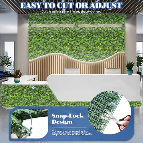 ECOOPTS 20"x20" Faux Ivy Privacy Fence Screen Artificial Boxwood Panels Topiary Hedge Plants for Indoor Outdoor Decoration, 11 Mixed Leaves, 6 Packs - color: #11 Mixed Leaves, size: 20"x20"
