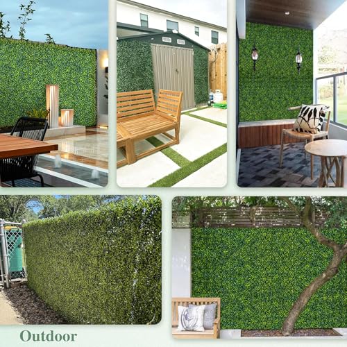 ODTORY Artificial Boxwood Roll Panels: 6 ft x 12 ft (72 sq ft) UV-Resistant Green Grass Wall Decor, Faux Ivy Privacy Fence Screen for Indoor and Outdoor, Garden, Home Decor - size: 72 X 144 IN