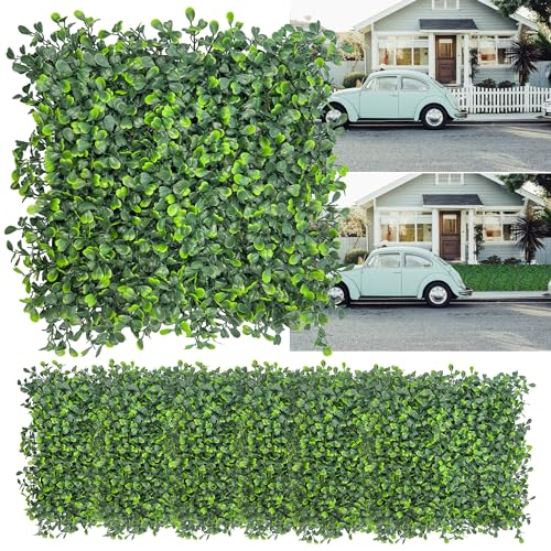 Artificial Grass Wall Backdrop,10"x 10"(8P) UV-Anti Boxwood Faux Green Panels for Interior Wall, Greenery Wall,Garden and Indoor Outdoor Plant Decor - size: 10"x10" 8